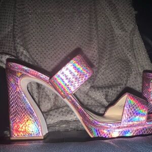 Jessica Simpson pink shoes. Only worn once.  Beautiful shade of pink.